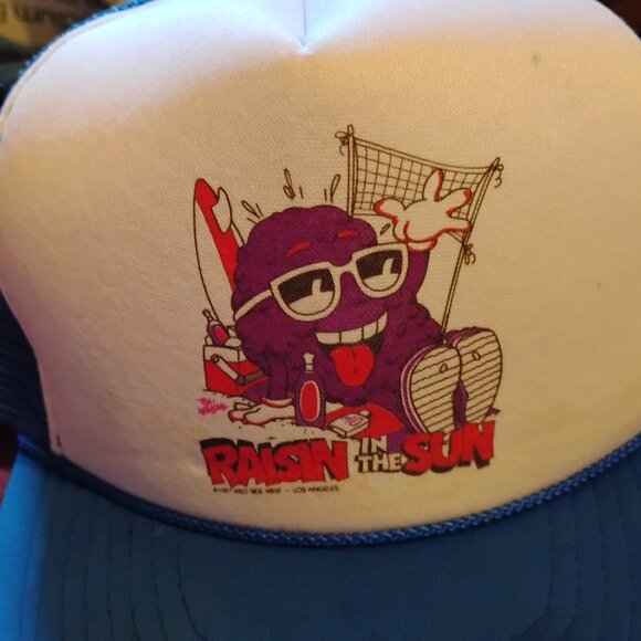 Vintage California Raisins Raisin In The Sun Mesh Trucker Hat 80s - Picture 1 of 4